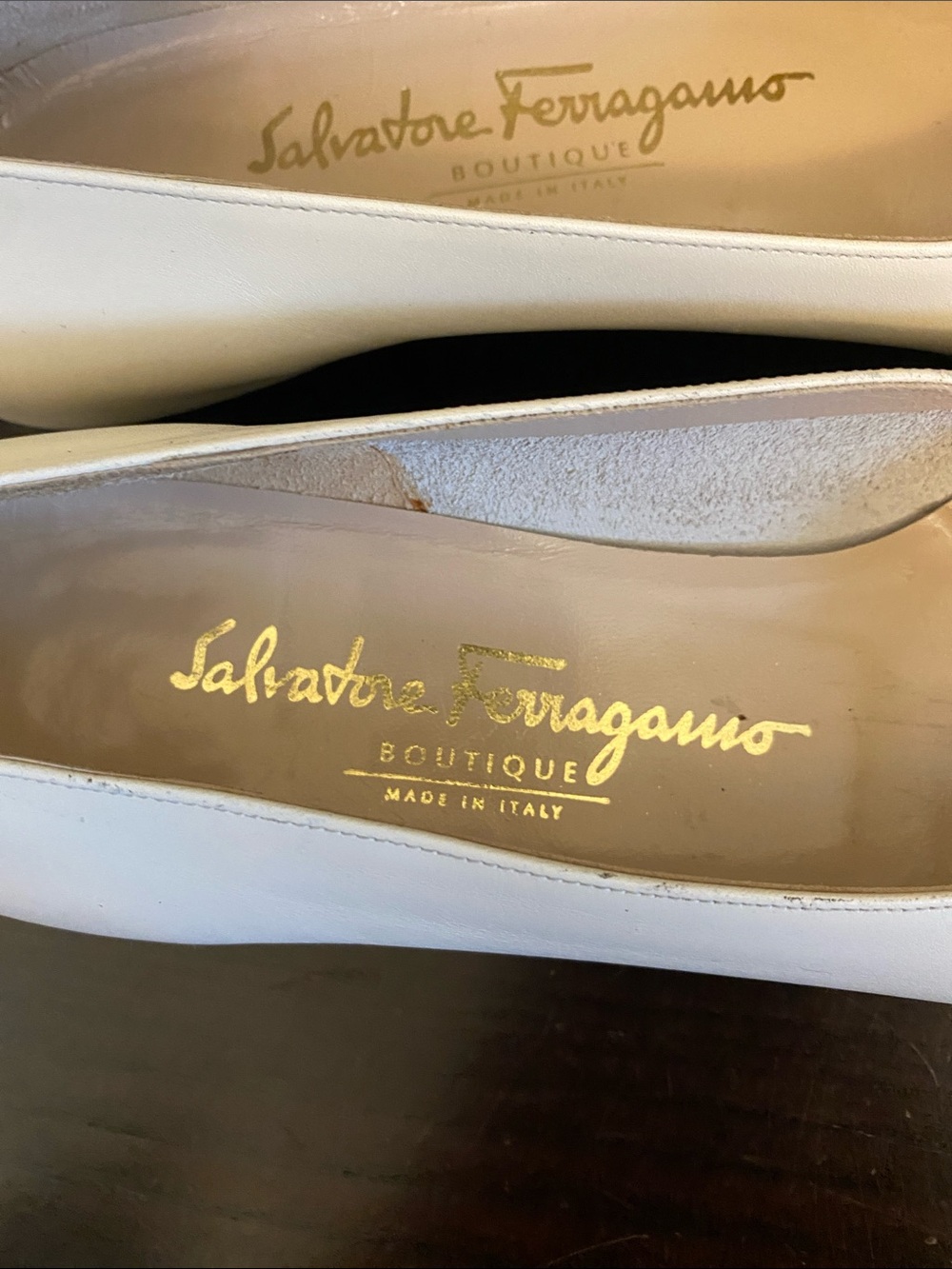 Authentic Salvatore Ferragamo Two Tone Vintage Classic Patent Toe Women’s 8 4A - Picture 3 of 11